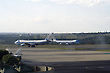 Two Air Force Ones on Tarmac Getting Ready To Take Off