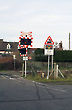Train Crossing Traffic Signs, Woodbridge, Suffolk, England