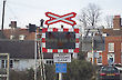 Train Crossing Traffic Signs, Woodbridge, Suffolk, England