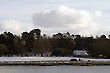 Snow and House by River Deben, Suffolk, England